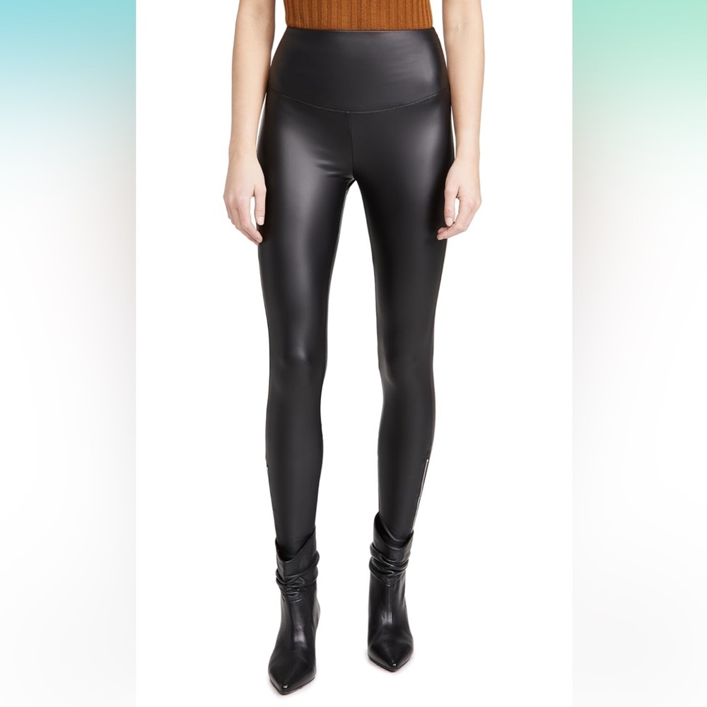 Yummie Faux Leather Pants with Zipper